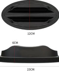 Top and side view of 2 Pack Front Wheel Riser Blocks for Bike Trainers, 23x12x6 cm, black, with non-marking rubber pads for indoor use.