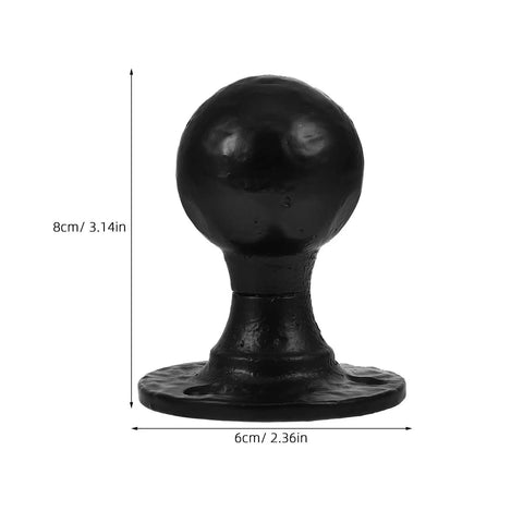 2 Pack Black Cast Iron Barn Door Handles Round Vintage Distressed Texture With Ergonomic Grip Multipurpose Hardware
