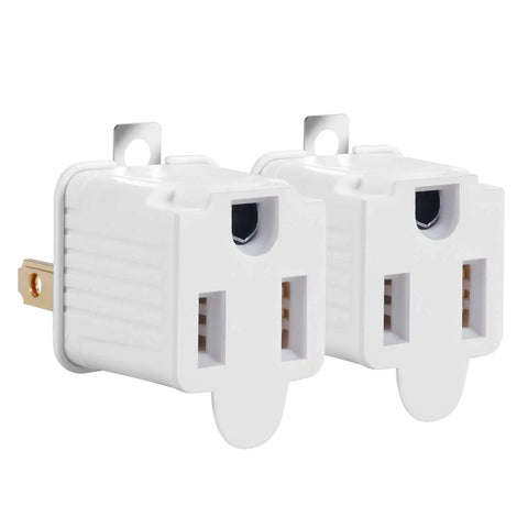 Grounded 2 Prong To 3 Prong Outlet Adapter Converter Plug In And Go 3 Pin To 2 Pin Plug Socket Extension For Electrical Cords Home Shop Industrial Use Machinery Heavy Duty 2 Pack
