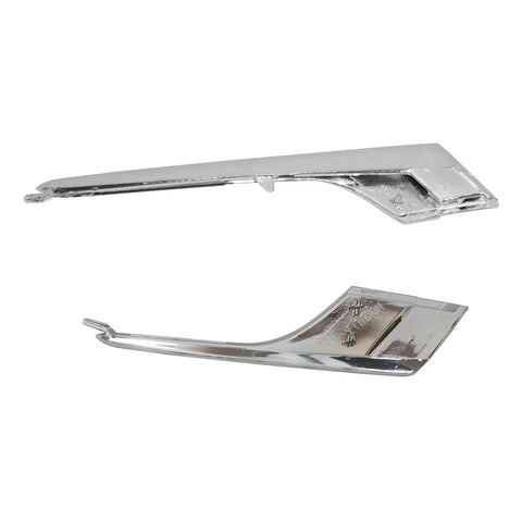 Slick Glossy Chrome Fog Light Bumper Molding Pair For Tesla Model X 2016 Through 2021 Left Front Side Trim Strip in chrome finish.