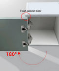 2 Pack 180 Degree Soft Close Cabinet Hinges Full Coverage Frameless Door Opening Example