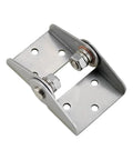High torque damping hinge, 304 stainless steel, adjustable free-stop, mounted on a perforated metal base plate
