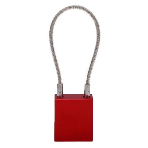 Beefy Red Aluminum Cable Padlock With 85mm Insulated Shackle Lockout Tagout Kit Industrial Grade Safety Padlock Includes 2 Keys For Shutdown Isolation And Equipment Maintenance