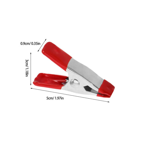 Heavy Duty Metal Spring Clips For DIY Pros: 50 Pcs Heavy Grip Woodworking Clamps And Craft Tool Picks For Home Repairs, Carpentry Jobs, And Festive Arts Projects With Versatile Strong Hold. Red metal spring clip, 5cm, 1.97in