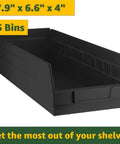 Heavy Duty Wire Shelving Rack With Twenty Five Slanted Bins For No Sweat Tool Organization Workshop Garage And Home Office Setup Rock Solid Black Storage System black slanted bin, measuring 17.9" x 6.6" x 4"