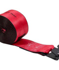 Beefy 4 Inch Wide By 30 Foot Red Winch Straps With Flat Hooks, Heavy Duty Cargo Tie Downs, 5400 Lbs Working Load Limit, Weather Resistant, Built Tough For Flatbed Trucks And Utility Trailers, 10 Pack red winch strap roll with flat hook