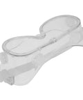 Clear polycarbonate goggles for protection, featuring anti fog clarity and scratch resistant lenses.