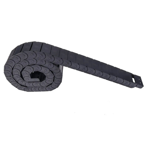 Two Pack Open Type Drag Chain Cable Carrier, 15x30mm Internal Size, Flexible 1 Meter Length With End Connectors, rolled view