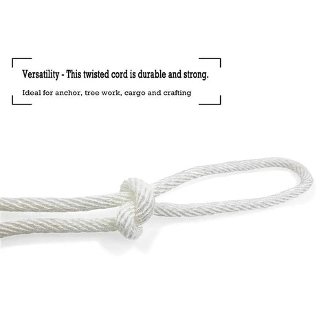 Heavy Duty Nylon Rope Seven Eighths Inch By One Hundred Feet White Rope For Anchoring, Tree Work, Cargo Hauling, DIY Projects And Outdoor Use, UV Moisture And Abrasion Resistant Cord Built Tough with a knot loop.
