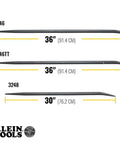 Comparison of Klein Tools ergonomic bars, including Ergonomic Round Connecting Bar 7/8 Inch Wide By 30 Inch Long With 15 Degree Angled Chisel.