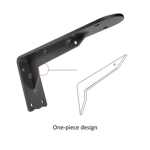 Heavy Duty Iron Triangle Shelf Brackets For Wall Cabinets And Counters Bulletproof Steel Corner Supports Kitchen And Bath Built Like A Tank Set Of Two 551 Lbs Load Rating Corrosion Protected one-piece design of a bracket.