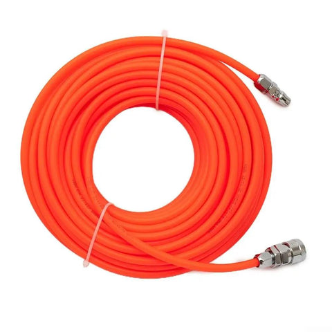 Heavy Duty Air Compressor Hose 5X8mm With Quick Coupler 10M Red PE Tube For Pneumatic Tools High Pressure 12KG Burst Smooth Flexible Works Like A Rock In Hot Or Cold Temps Lets You Handle Big Jobs Without Leaks Quick Reliable Start Up coiled with metal couplers
