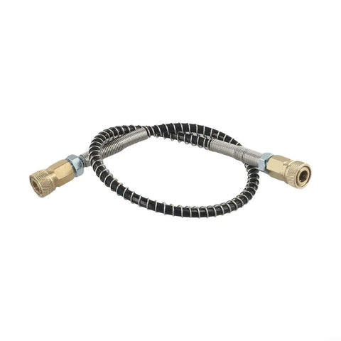 Heavy Duty High Pressure Air Hose 50cm M10x1 Thread 9000 PSI Stainless Wrap Protects Against Kinks For Hunting Diving Tanks And Industrial Jobs Built To Handle Abuse No Matter How Hard You Run Them Today, coiled with brass fittings