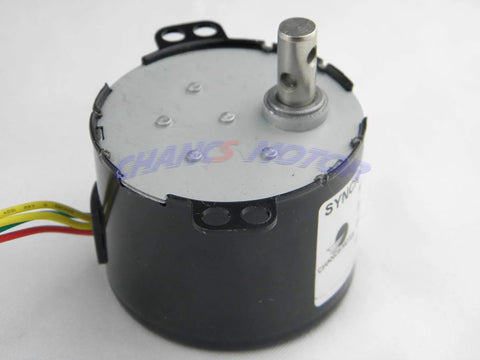 CHANCS mini gear motor, 110V micro AC motor with 50/60 RPM, black housing, metal output shaft and multicolor wires