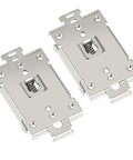 Two Pack 35mm DIN Rail Mount Clips For Solid State Relays Zinc Plated Iron Relay Brackets Rugged Guide Rail Holders For Easy Install In Control Cabinets And Industrial Electrical Panels, pair shown