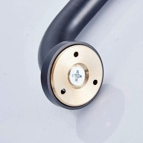 Close-up of Oil Rubbed Bronze 20 Inch Shower Grab Bar Heavy Duty Solid Brass For Bathroom Safety, Supports Up To 500 Lbs, Easy Install.