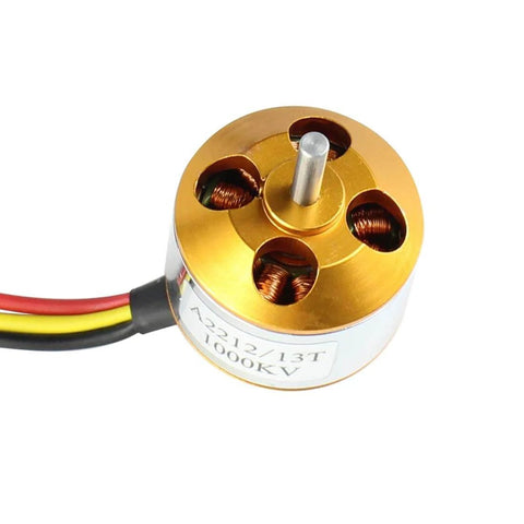 A2212 1000KV Brushless Outrunner Motor 13T with 3.5mm banana connectors, ideal for RC hobbyist quadcopters and micro drones