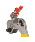 Heavy Duty Hydraulic Torque Wrench Built Badass With Rock Solid Anti Corrosion Alloy Square Drive Design For No Sweat Professional Grade High Torque Operations In Industrial Settings, side view highlighting design and hydraulic connections.