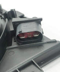 Close-up of electrical connector on Heavy Duty Direct Bolt On Dual Radiator And Condenser Cooling Fan Assembly For Vw Golf Jetta Rabbit Beetle 2006 To 2019 2.5L Straight Up Bolt In Replacement.