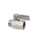 Rock Solid 304 Stainless Steel Ball Valve F Female To M Male M14x15 Thread High Pressure Plumbing Shutoff with lever handle