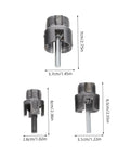 Lifkome Pvc Pipe Threader Tool Kit With Electric Drill For 1/2,3/4 And 1 Inch Plumbing Repair showing internal and external thread cutting bits.