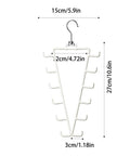 Game Changing Dual Side Closet Hanger With Twelve Rotating Hooks, 27cm tall, white, for organizing belts and scarves.