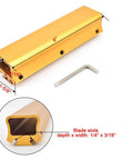 Six Inch Jointer Planer Blade Sharpener Aluminum Woodworking Knife Sharpening Jig shows aluminum construction and blade slots.