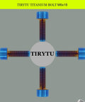 Four M6x18 titanium bolts in burnt blue, titanium alloy, no washer design, for MTB and motorcycle, socket head hex view