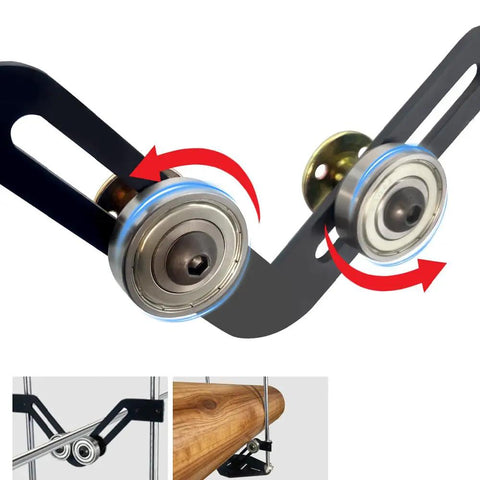 Heavy Duty Adjustable Height Double Roller Stand Smooth As Butter Bearing Rotation Pro woodworking station bearing details