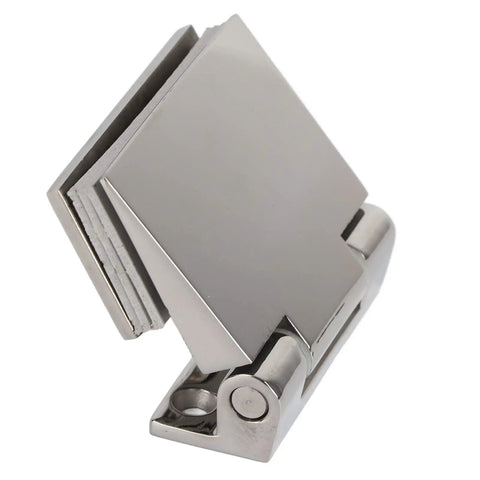 Close-up of Stainless Steel Glass Door Hinge For Home Bathrooms Inclined Single Side Hinge Heavy Duty 304 Grade Built To Last