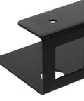 Close-up of Heavy Duty Under Desk Laptop Mount With Scuff Proof Rubber Pads, showcasing durable black metal bracket design.
