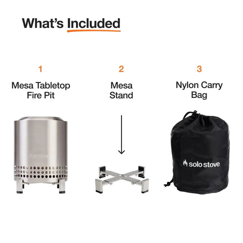 Tabletop Smokeless Fire Pit With Stand 7 Inch Stainless Steel Bonfire and nylon carry bag for camping and patio.