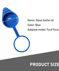 Car Windshield Washer Fluid Reservoir Cap 2 Inch Waterproof Tank Cover Durable Replacement OEM CP9Z17A605A for Ford Cars 2012-2018 Blue
