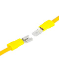 100 Pack Yellow Insulated Female Spade Connectors Kit For 12-10 AWG Wire One Quarter Inch Quick Disconnects Tinned Copper PVC Terminals