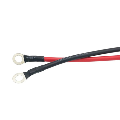 Rock Solid Heavy Duty Quick Connect Charging Cord For Electric Forklift Battery Industrial Grade Plug Interface Dual Pack 50 Amp 600 Volt Silicone Tinned Wire Harness with crimped ring terminals.