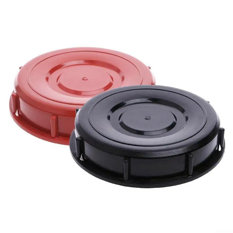 Get A Heavy Duty HDPE Tote Tank Lid With Leak Proof Gasket To Seal 163mm Ibc Containers From Major Brands Like Greif And Schutz For Super Secure Bulk Storage That Keeps Liquid In Where It Belongs Without Any Mess Or Spills. Red and black HDPE lids for 163mm IBC containers.
