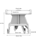 Front view of Universal 35mm Din Rail Terminal Marker Carrier Set Of 100 Pieces For Easy Wiring Labels with dimensions