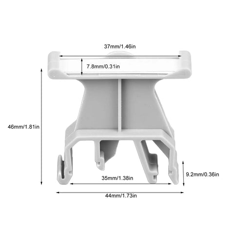 Front view of Universal 35mm Din Rail Terminal Marker Carrier Set Of 100 Pieces For Easy Wiring Labels with dimensions