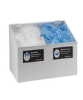 Heavy Duty Plastic Two Compartment Hair Net Beard Cover And Shoe Cover Dispenser With Clear Lid