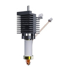 K2 Plus 100W Ceramic Hotend Kit With Quick Swap Nozzle And Durable Heating Block 350C Max Temperature Easy Nozzle Changes For Faster Filament Melts And Minimum Downtime. 3D printer hotend with black heatsink, ceramic block, and nozzle