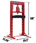 20-Ton H-Frame Hydraulic Floor Press for Garage and Shop - includes stamping plates with V blocks, adjustable height