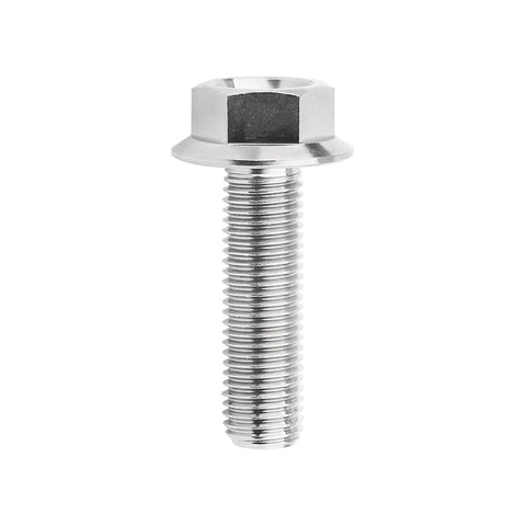 Premium Titanium Flange Hex Bolts M10 X 30mm 1.25 Pitch Grade 5 6AL 4V Lightweight High Strength Fasteners Pack Of 4 Silver