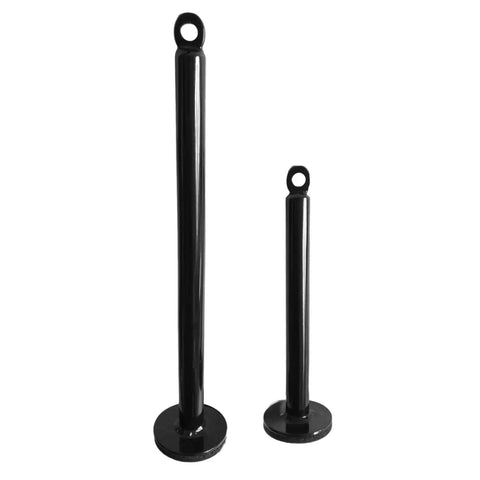 Heavy Duty Dumbbell And Barbell Rack Holder With Weight Plate Loading Pin For Home Gym, two black metal loading pins