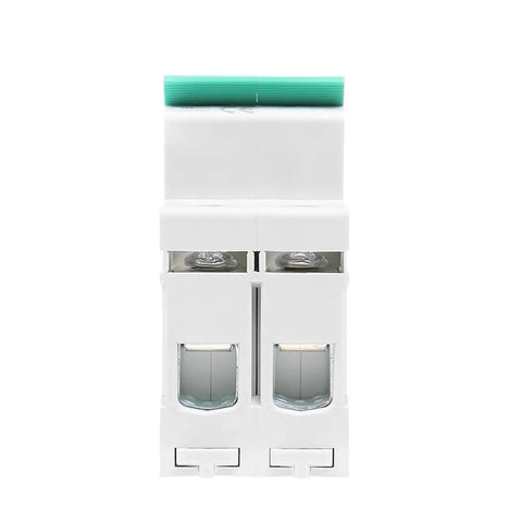 Heavy Duty Din Rail Two Pole Circuit Breaker Disconnector With Main Switch Function 400 Vac Thermal Magnetic Tech front view