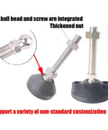 Level Up Your Setup With These Beefy Heavy Duty Swivel Feet Featuring Tough M12 M14 Threaded Rods Rust Resistant Steel Cores And Smooth Black Nylon Bases For Workshop Gear, showcasing a 304 ball head and integrated screw.