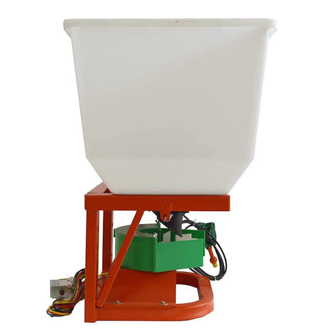 Heavy Duty ATV UTV Seed And Fertilizer Spreader Broadcast Spreader With 265Lb Capacity, side view of hopper and frame
