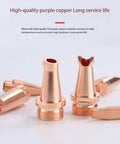 Pro Grade Copper Tip Attachment For Portable Laser Welding Gun Wire Guide Nozzle Set 1.2mm 10 Pack Multi Angle Nozzles