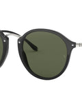 Unisex RB2447 Round Sunglasses, Black Frames With G15 Green Lenses, 49mm, 100 Percent UV Protection, Prescription Ready, Durable Acetate