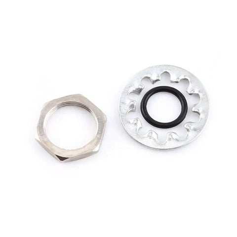 Washer and hex nut components from 12V LED Dash Panel Indicator Lights Kit For Cars, Bikes, And Boats, 14mm, Multi Color Red Blue Green
