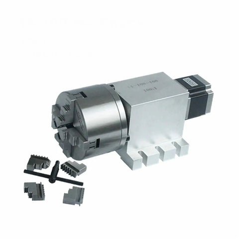 Heavy Duty 4th Axis Rotary Dividing Head Retarder Gearbox Packing A Slick 3 Or 4 Jaw Chuck with accessories for CNC routers.